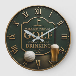 Reloj Redondo Grande Weekend Forecast Golf with a Chance of Drinking