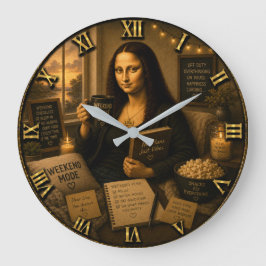 Reloj Redondo Grande Weekend Mode Funny Mona Lisa Gift for Cozy Home