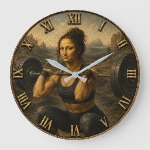Reloj Redondo Grande Weightlifter Funny Mona Lisa  Fitness Enthusiasts