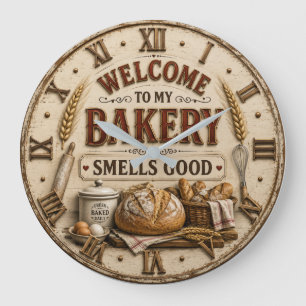 Reloj Redondo Grande Welcome to My Bakery Baker Gift