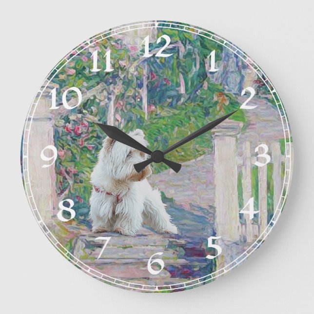 Reloj Redondo Grande West Highland White Terrier Clock (Anverso)