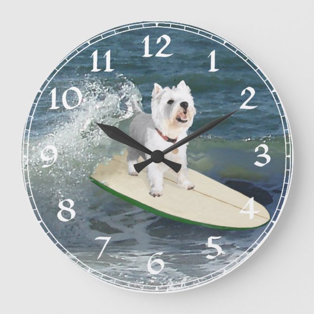 Reloj Redondo Grande West Highland White Terrier Clock (Anverso)