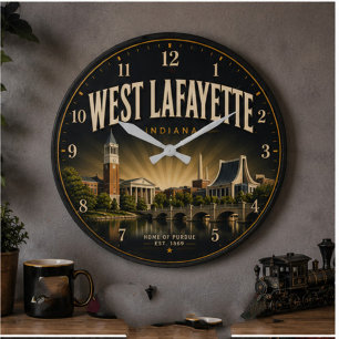 Reloj Redondo Grande West Lafayette Indiana College Town
