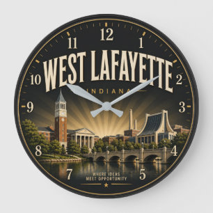 Reloj Redondo Grande West Lafayette Indiana College Town