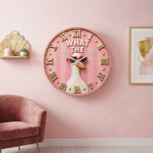 Reloj Redondo Grande What The Duck Funny Goose with Heart Sunglasses