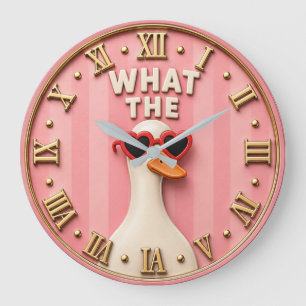 Reloj Redondo Grande What The Duck Funny Goose with Heart Sunglasses 
