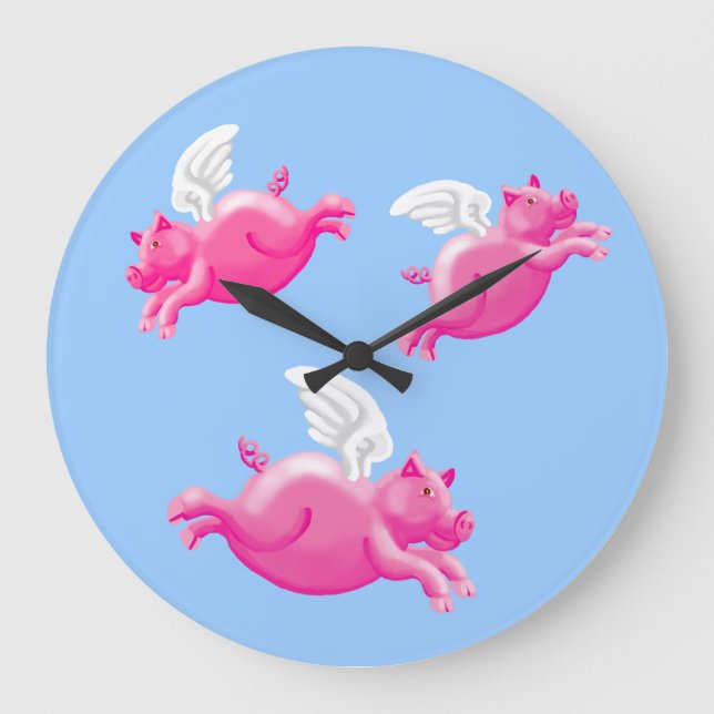 Reloj Redondo Grande When pigs fly (Anverso)