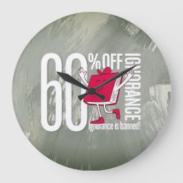 Reloj Redondo Grande Whimsical Red Book Ignorance is Banned Acrylic