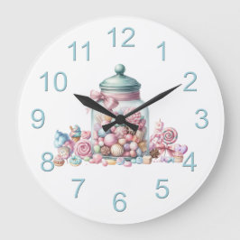 Reloj Redondo Grande Whimsical Watercolor Sweet Candy