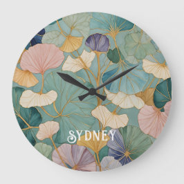 Reloj Redondo Grande Whispering Pastel Gingko