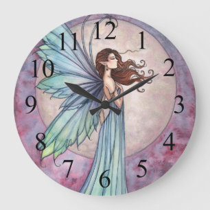 Reloj Redondo Grande Whispering Wind Fairy and Moon Clock