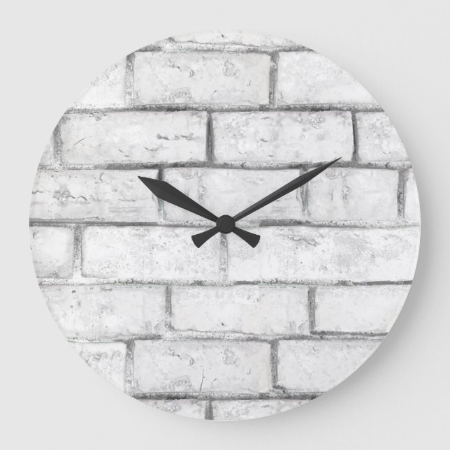 Reloj Redondo Grande White Brick Modern Urban (Anverso)