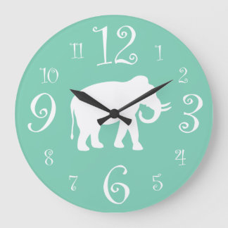 Reloj Redondo Grande White Elephant Stylish Retro 1950s Kitchen