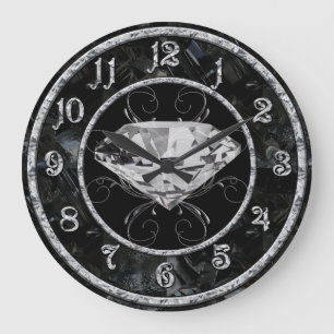 Reloj Redondo Grande White Gem