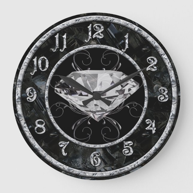 Reloj Redondo Grande White Gem (Anverso)