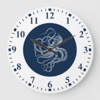White octopus on dark blue