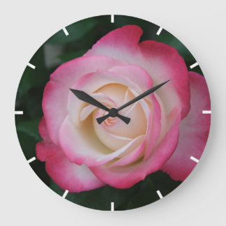 Reloj Redondo Grande White Pink Rose