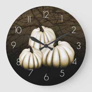 Reloj Redondo Grande White Pumpkins