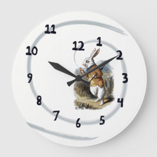 Reloj Redondo Grande White Rabbit Wall Clock