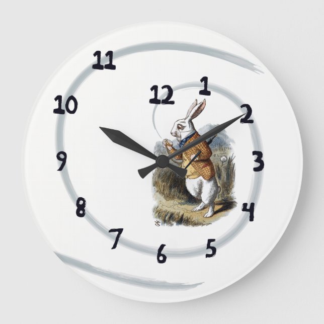 Reloj Redondo Grande White Rabbit Wall Clock (Anverso)