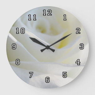 Reloj Redondo Grande White Rose Wall Clock
