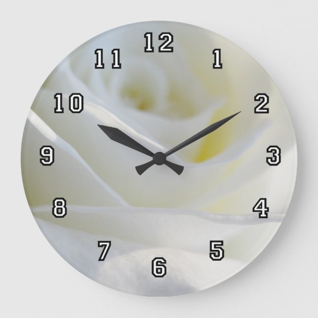 Reloj Redondo Grande White Rose Wall Clock (Anverso)