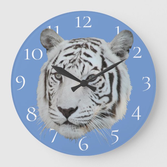 Reloj Redondo Grande White tiger (Anverso)