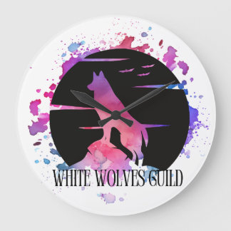 Reloj Redondo Grande White Wolves Guild Clock