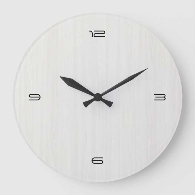 Reloj Redondo Grande White Wood Grain Texture (Anverso)