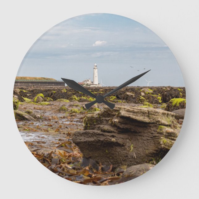 Reloj Redondo Grande Whitley Bay lighthouse  (Anverso)
