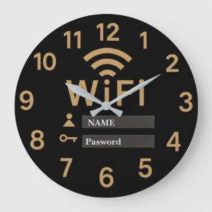 Reloj Redondo Grande Wifi password  modern home network personalized