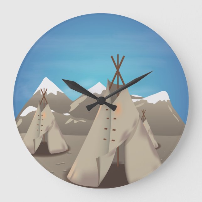Reloj Redondo Grande Wigwam - tipi (Anverso)