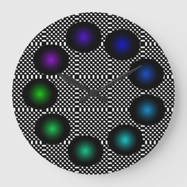 Reloj Redondo Grande Wild Art Fun Trippy Optical Illusion Unusual (Anverso)