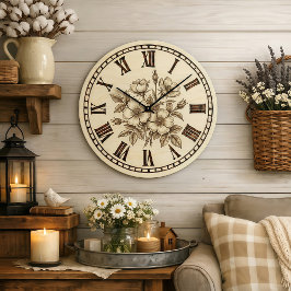 Reloj Redondo Grande Wild flowers Wall Clock