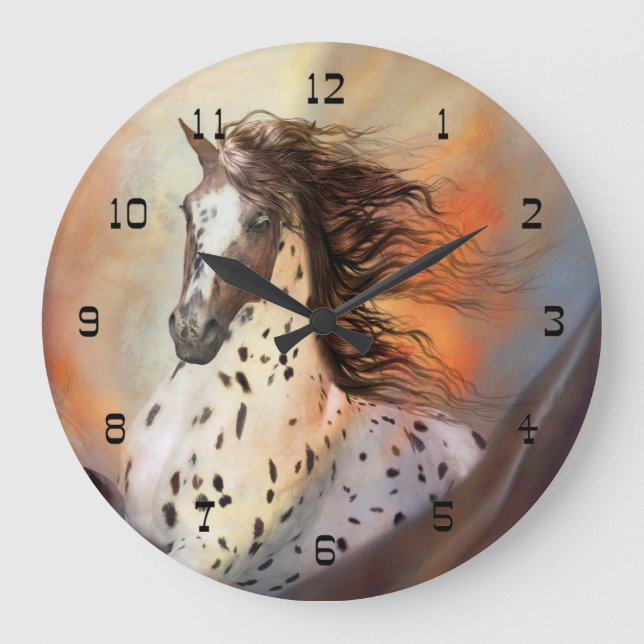Reloj Redondo Grande Wild Horse 2 Round Wall Clock (Anverso)