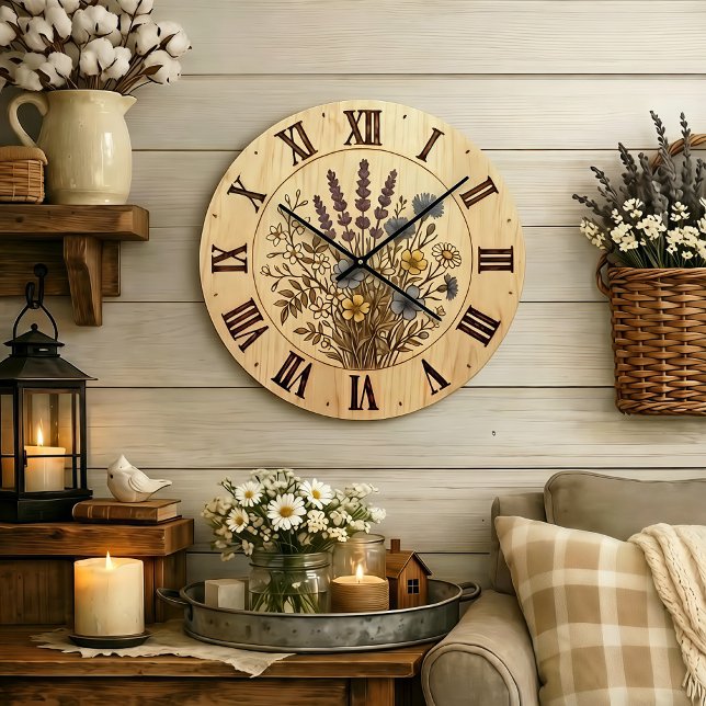 Reloj Redondo Grande Wildflower Wall Clock - Gentle Natural Harmony (Subido por el creador)