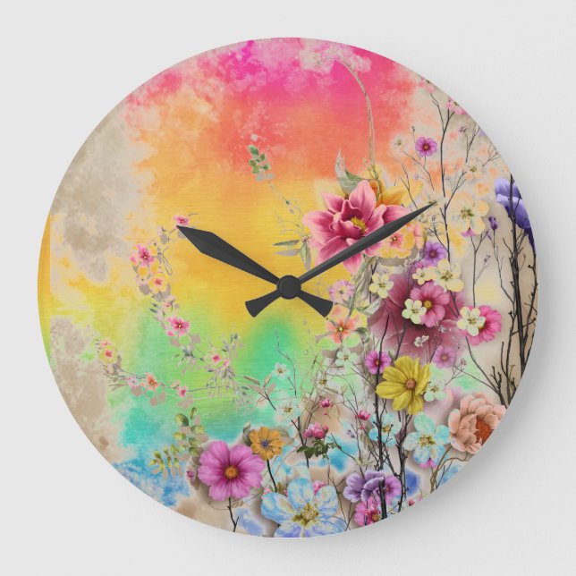 Reloj Redondo Grande Wildflowers at Sunset  (Anverso)