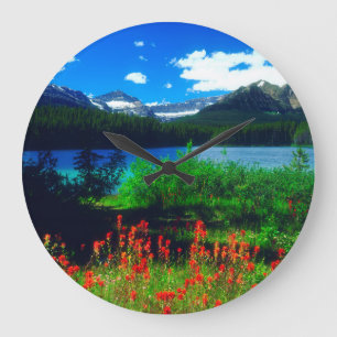 Reloj Redondo Grande Wildflowers de la brocha india