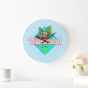 Reloj Redondo Grande Willemstad Curacao Vacation Vintage Caribbean