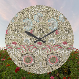 Reloj Redondo Grande William Morris Corncockle Cream Blue and Rosa