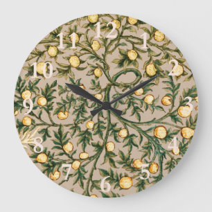 Reloj Redondo Grande William Morris Floral Fruit Garden Flower Classic