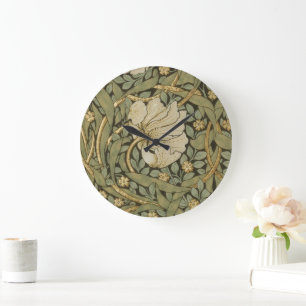 Reloj Redondo Grande William Morris Pimpernel Vintage Pre-Raphaelite