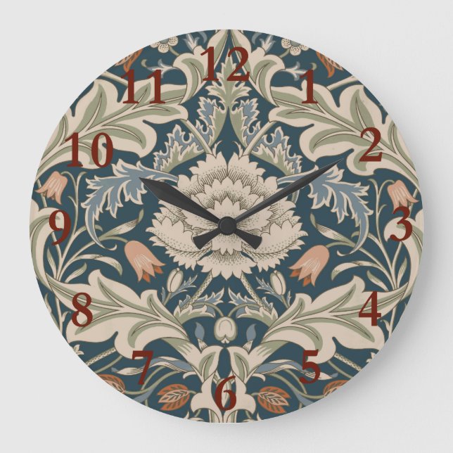 Reloj Redondo Grande William Morris Severn Floral Garden Floral Classic (Anverso)