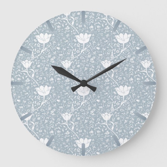Reloj Redondo Grande William Morris Tulips in White Pattern  (Anverso)