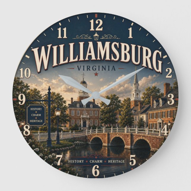 Reloj Redondo Grande Williamsburg Virginia (Anverso)