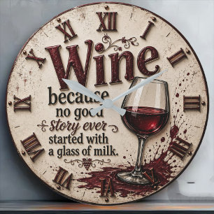 Reloj Redondo Grande Wine Because No Good Story Ever Started with Milk
