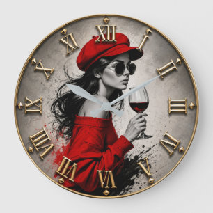 Reloj Redondo Grande Wine Lover Fashion Woman
