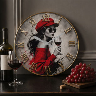Reloj Redondo Grande Wine Lover Fashion Woman