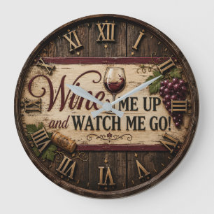 Reloj Redondo Grande Wine Me Up and Watch Me Go