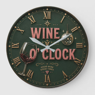 Reloj Redondo Grande Wine O'Clock  Elegant Home Bar 